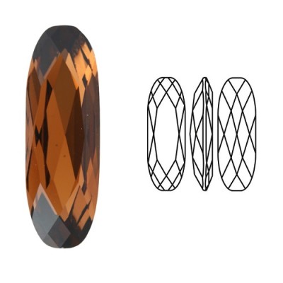 Cabochon baguette 4161 21x7mm Smoked Topaz F (x1) Cabochon baguette 4161 21x7mm Smoked Topaz F (x1)