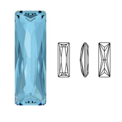 Cabochon Princess Baguette 4547 21x7mm Aquamarine (x1) Cabochon Princess Baguette 4547 21x7mm Aquamarine (x1)