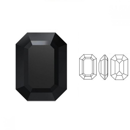 Cabochon rectangle 4610 14x10mm Jet UF (x1)