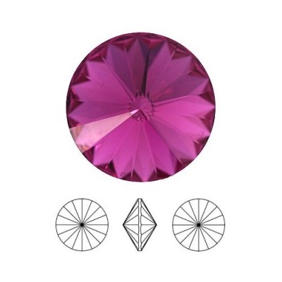 Rivoli rond 12mm Swarovski Fuchsia (x1)