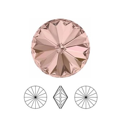 Rivoli rond 12mm Swarovski Vintage Rose (x1)