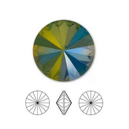 Rivoli 14mm 1122 Crystal Iridescent Green Foiled (x1)