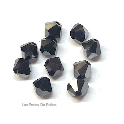 Toupies 4mm Jet Hématite - réf. 5301 (x20)  