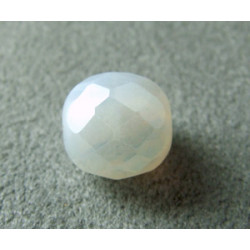Facettes en verre de Bohême 10mm White Opal lustré (x1)