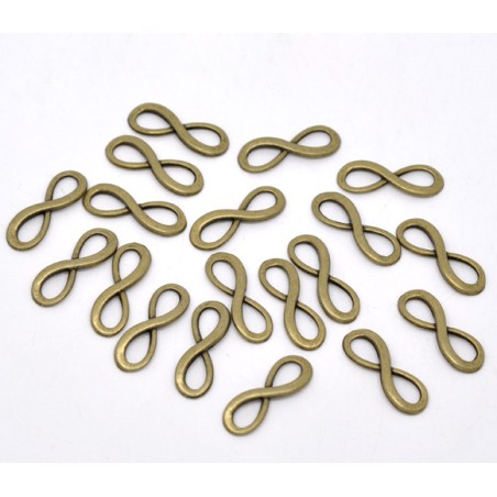 Connecteur infini bronze 23x8mm (x1)