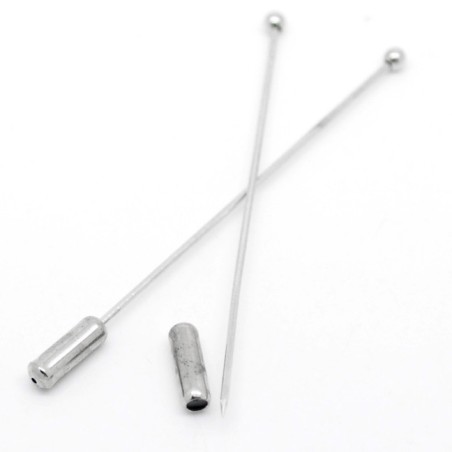 Fibule - Epingle à chapeau Argentée 119mm (x1)