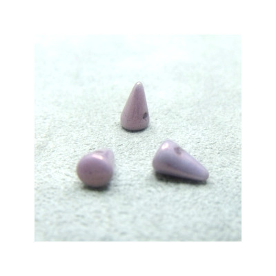 Spikes en verre de Bohême 8x5mm Chalk Purple Lumi (x1) 