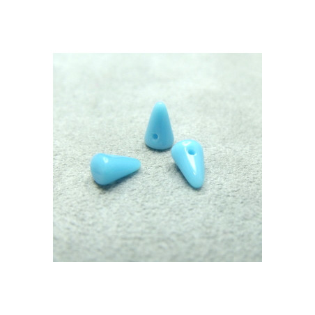 Spikes en verre de Bohême 8x5mm Turquoise Blue(x1) 