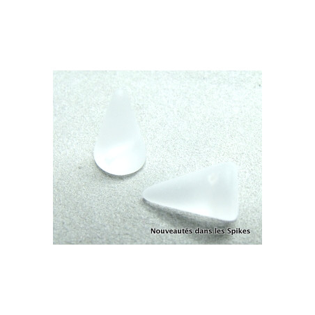 Spikes en verre de Bohême 18x12mm Crystal Matte (x2)