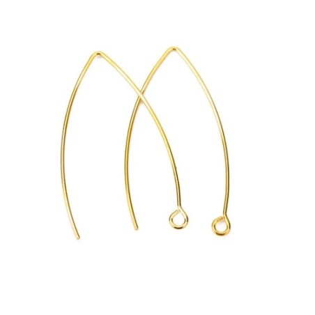 Boucles d'oreilles crochets Dorés 41x22mm Acier inoxydable (x2)