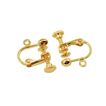 Boucles d'oreilles Clips Dorées à visser 20mm (x2)