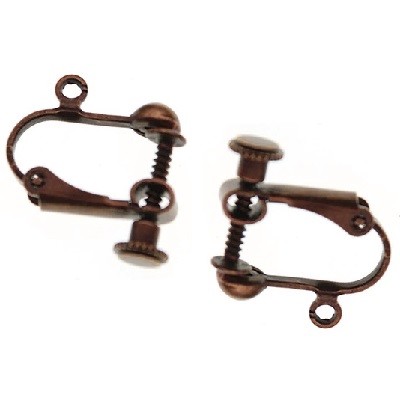 Boucles d'oreilles Clips Cuivrées à visser (x2)