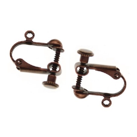 Boucles d'oreilles Clips Cuivrées à visser (x2)