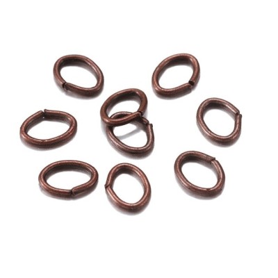 Anneaux Ovales Cuivrés 6x5mm (x14p) Anneaux Ovales Cuivrés 6x5mm (x14p)