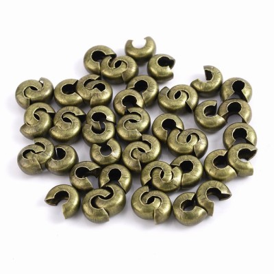 Caches Perles à écraser Bronzes 3mm (x10) Caches Perles à écraser Bronzes 3mm (x10)