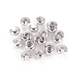 Caches perles à écraser Platine 3mm (x10)