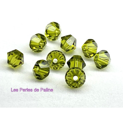 Toupies 4mm Olivine - réf. 5328 Xilion (x20) Toupies 4mm Olivine - réf. 5328 Xilion (x20)