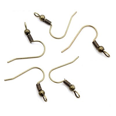 Boucles d'oreilles américaines crochets Bronzes 22mm (x2) Boucles d'oreilles américaines crochets Bronzes 22mm (x2)