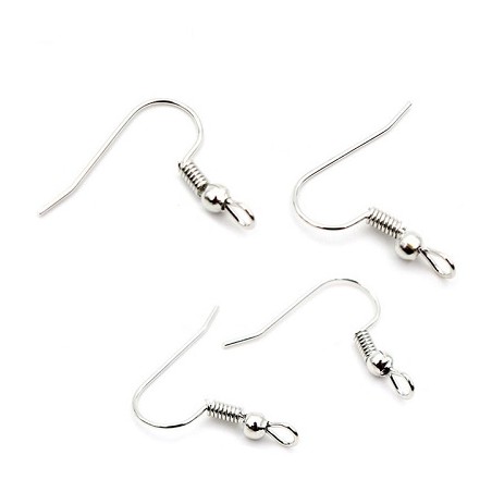 x10 paires Boucles d'oreilles américaines crochets Argentées 22mm