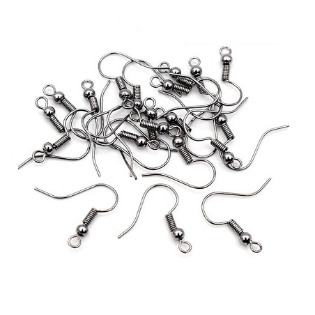 Boucles d'oreilles américaines crochets Hematite (x2)