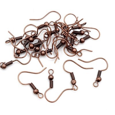 Boucles d'oreilles américaines crochets Cuivrées 22mm (x2) Boucles d'oreilles américaines crochets Cuivrées 22mm (x2)