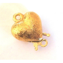 Fermoir 1 rang coeur doré 10x13mm (x1)