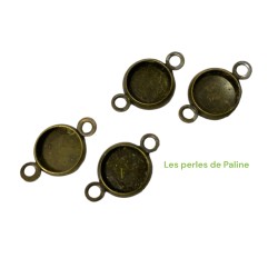 Support Intercalaire pour Strass 8mm Bronze (x4)