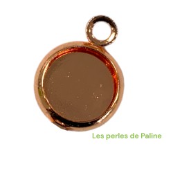 Support Pendentif pour Strass 8mm Rose Gold (x4)