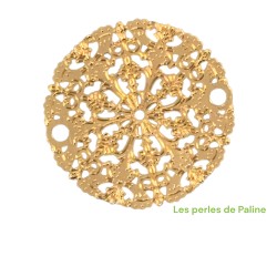 Estampe Ronde Dore 15mm (x1)