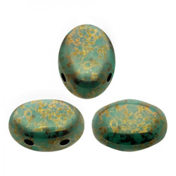  Perles Samos® par Puca® 5x7mm Opaque Green Turquoise Bronze (x5gr)  