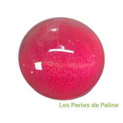 Cabochon en Verre 30mm vernis Fuschia/Rouge (x1)