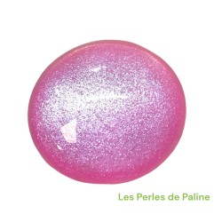 Cabochon en Verre 30mm vernis Rose (x1)