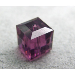 Perle cube en cristal Swarovski 5601 8mm Amethyst (x1)