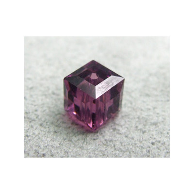 Perle cube en cristal Swarovski 5601 6mm Amethyst (x1)