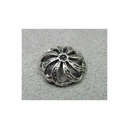 Coupelle volute striée GM argent 20X7mm (x1)
