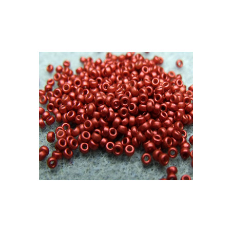 R15-0402/15150 Rocailles 15/0 White Opaque Lava Red (x5gr) 