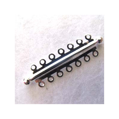 Fermoir 7 rangs à clipser argenté 47X13 mm (x1) Fermoir 7 rangs à clipser argenté 47X13 mm (x1)