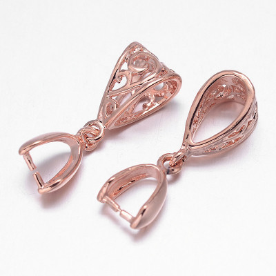 Bélière Estampe Rose 13X8X5mm (X1) Bélière Estampe Rose 13X8X5mm (X1)