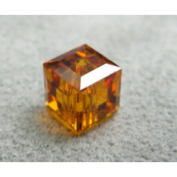 Perle cube en cristal Swarovski 5601 6mm Topaz (x1)