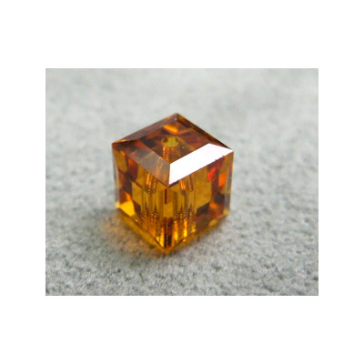 Perle cube en cristal Swarovski 5601 6mm Topaz (x1)