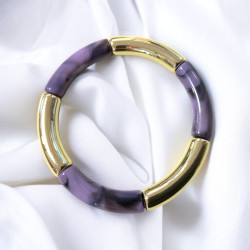 Bracelet Résine Violet Doré...