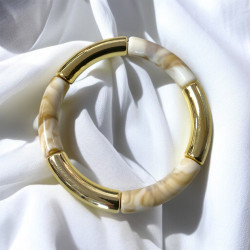 Bracelet Résine Beige Doré...