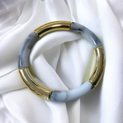 Bracelet Résine Gris Doré...