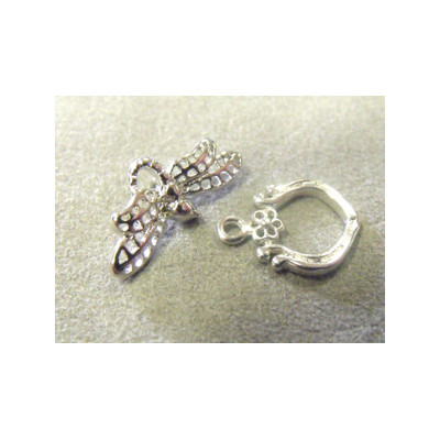 Fermoir Vieil Argent Libellule 20X23mm(x1) Fermoir Vieil Argent Libellule 20X23mm(x1)