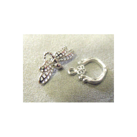 Fermoir Vieil Argent Libellule 20X23mm(x1)
