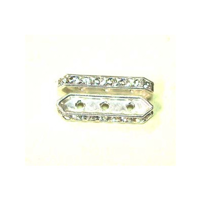 Barette Strass GM Cristal Argent 16x3,7 (X1)