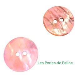 Rond en Veritable Nacre Coloré Rose 15mm (x1)
