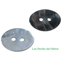 Oval en Veritable Nacre Coloré Bleu Clair 15x11mm (x1)