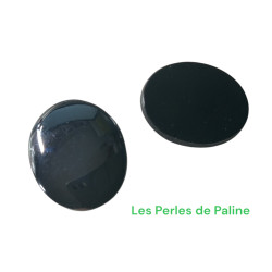 Cabochon en verre 30x25 Hématite (x1)