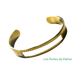 Support Bracelet Doré 10mm ouverture avec trou 4x40mm (x1)